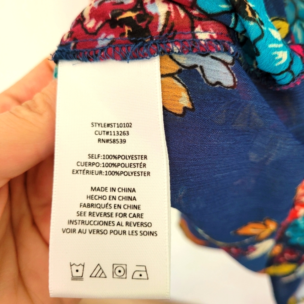 KUT From Kloth |  Navy Sinclair Chiffon Floral Blouse - Picture 6 of 6